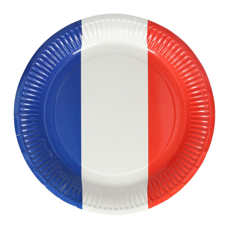 Assiette en carton 23cm drapeau français néerlandais