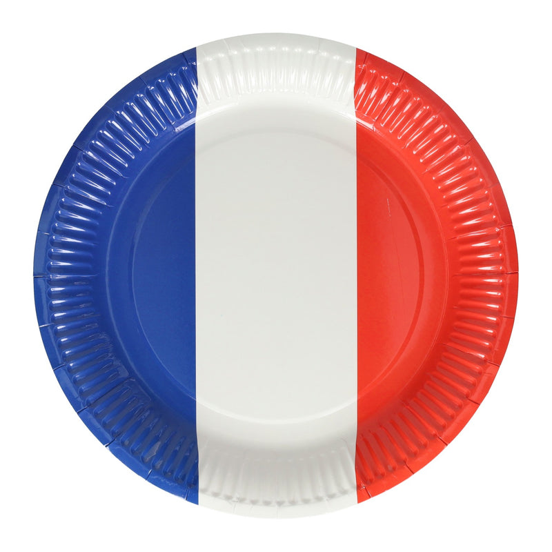 Assiette en carton 23cm drapeau français néerlandais