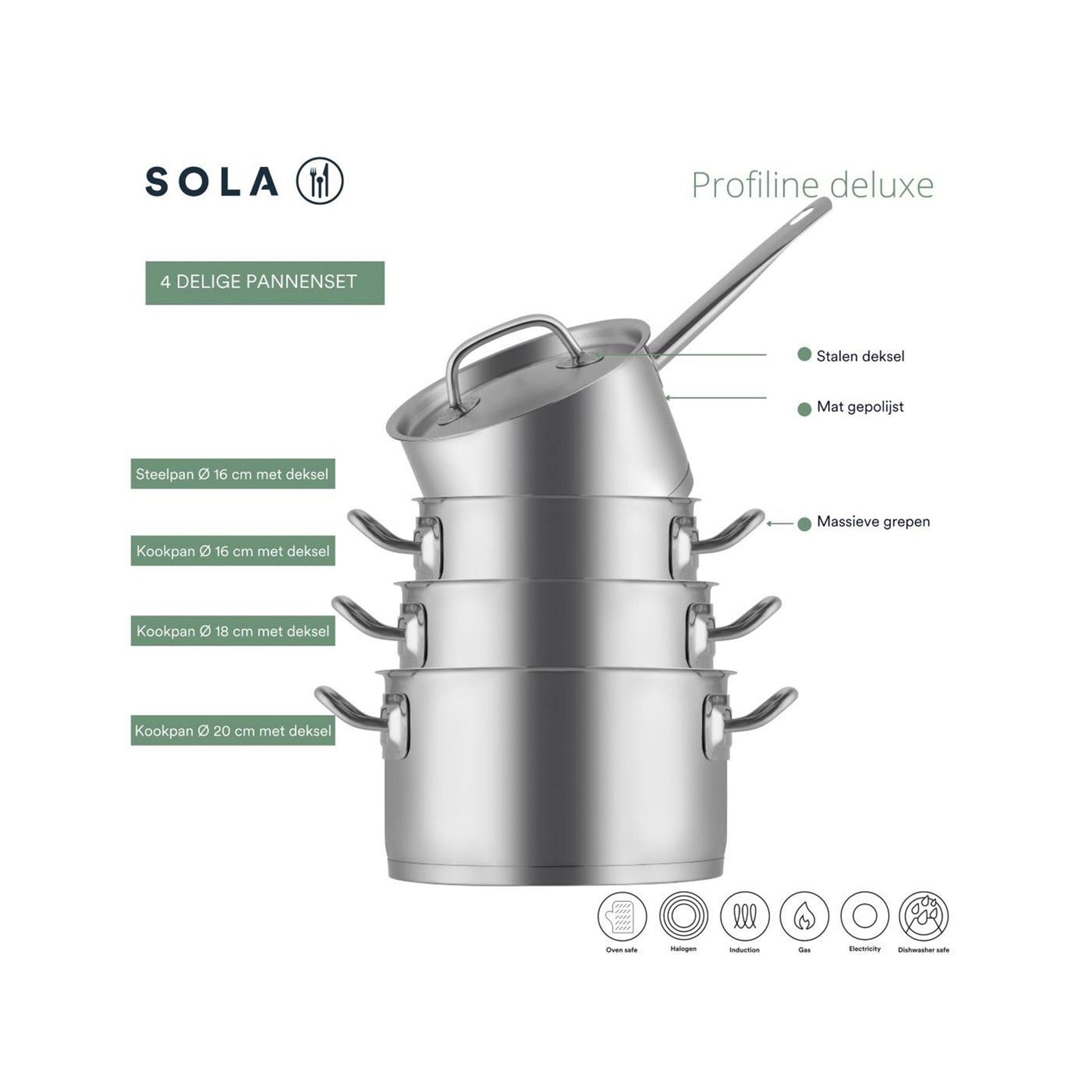 Sola profiline set de poêles de luxe 4 pièces