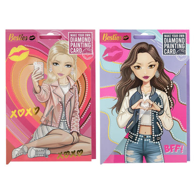 Carte de peinture diamant Besties + enveloppe