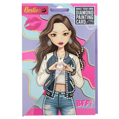 Carte de peinture diamant Besties + enveloppe