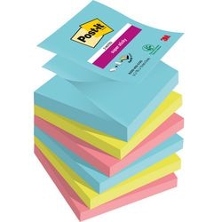 Z-notes post-it super collant 76x76mm pack assorti 6 pièces 90 feuilles