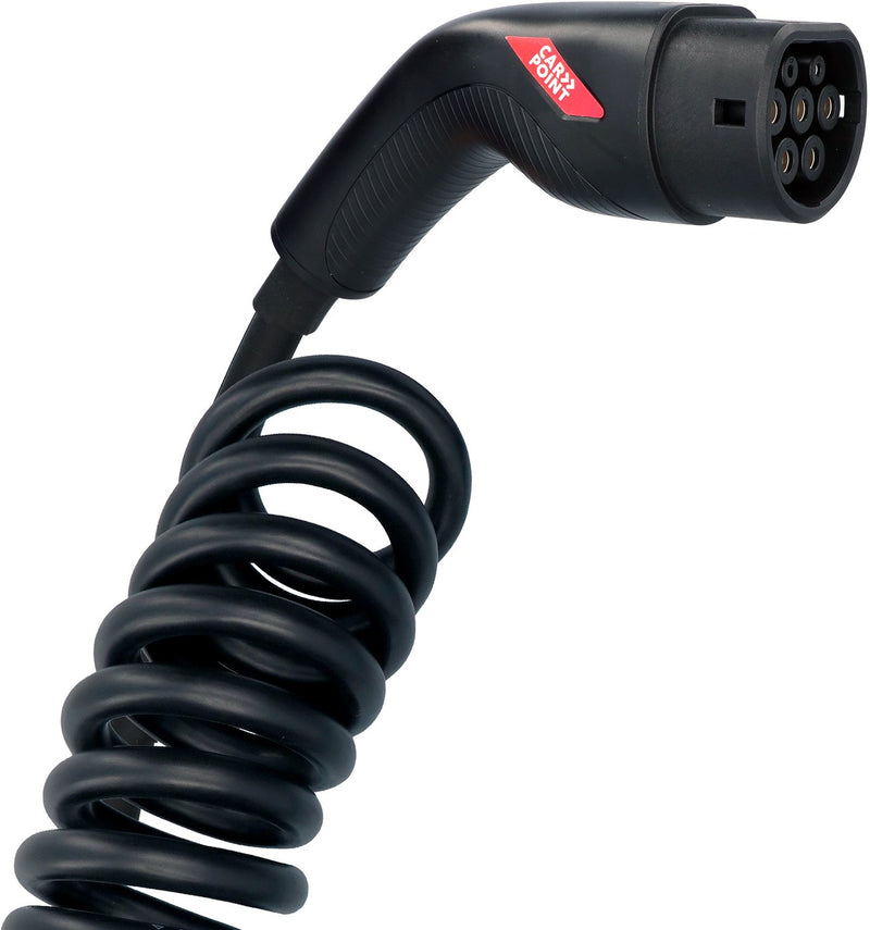 Carpoint câble de recharge spirale voiture électrique type2>2 32a 1ph 6 mètres