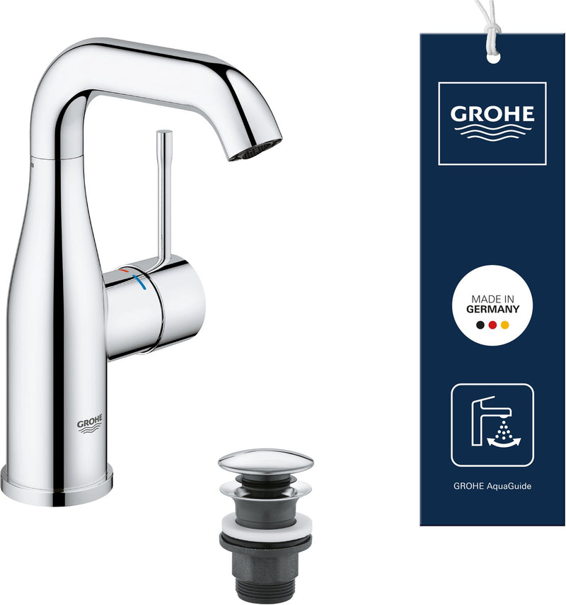 Robinet pour lavabo Grohe essence - bec moyen - avec vidage