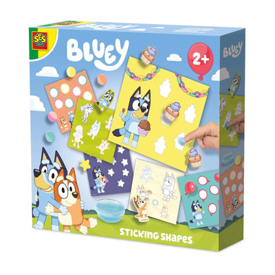 Ses creative bluey - formes à coller avec de la colle à doigt - bricolage - pour les enfants à partir de 2 ans - 6 cartes