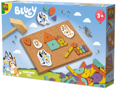 Ses creative bluey - marteau à taper - pour les enfants à partir de 3 ans - 24 formes et 4 figures bluey
