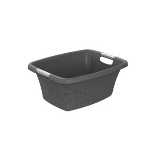 Basket Rotho à laverie 25 litres fleurs gris