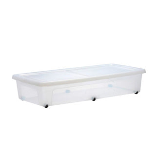 Iris Iris Storage Bin avec roues 38L 40x80x15 cm blanc transparent