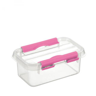 Boîte de rangement à pâtisserie amusante Q-line 0,5 L rose transparent