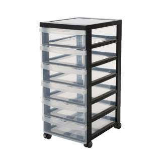 Iris coffre de tiroirs 6x7.5L 39x29x61,7 cm avec roues