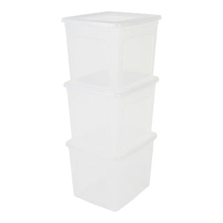 Iris Storage Bin 30L Ensemble de 3 avec couvercle