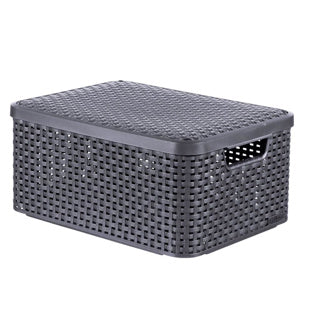 Curver Curver Rangement Box Style avec couvercle M 18 L Couleurs en argent métallique