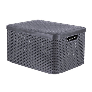 Curver Curver Rangement Box Style avec couvercle l 30 L Couleurs en argent métallique