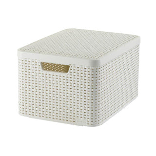Panier de rangement de style Curver Curver avec couvercle 30L blanc
