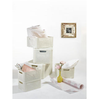 Panier de rangement de style Curver Curver avec couvercle 30L blanc