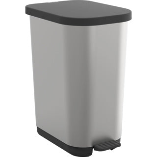 Rotho Ribbo Pedal Bin 35L Silver Metallic Anthracite