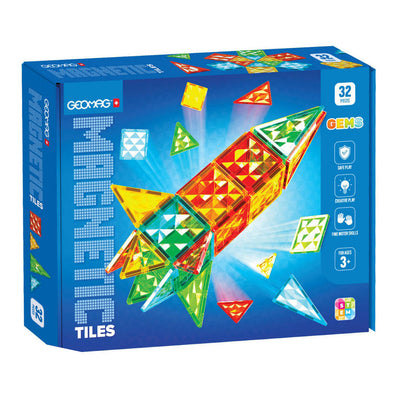 Jeu de fusées de pierres précieuses de carreaux magnétiques Geomag - 32 pcs.