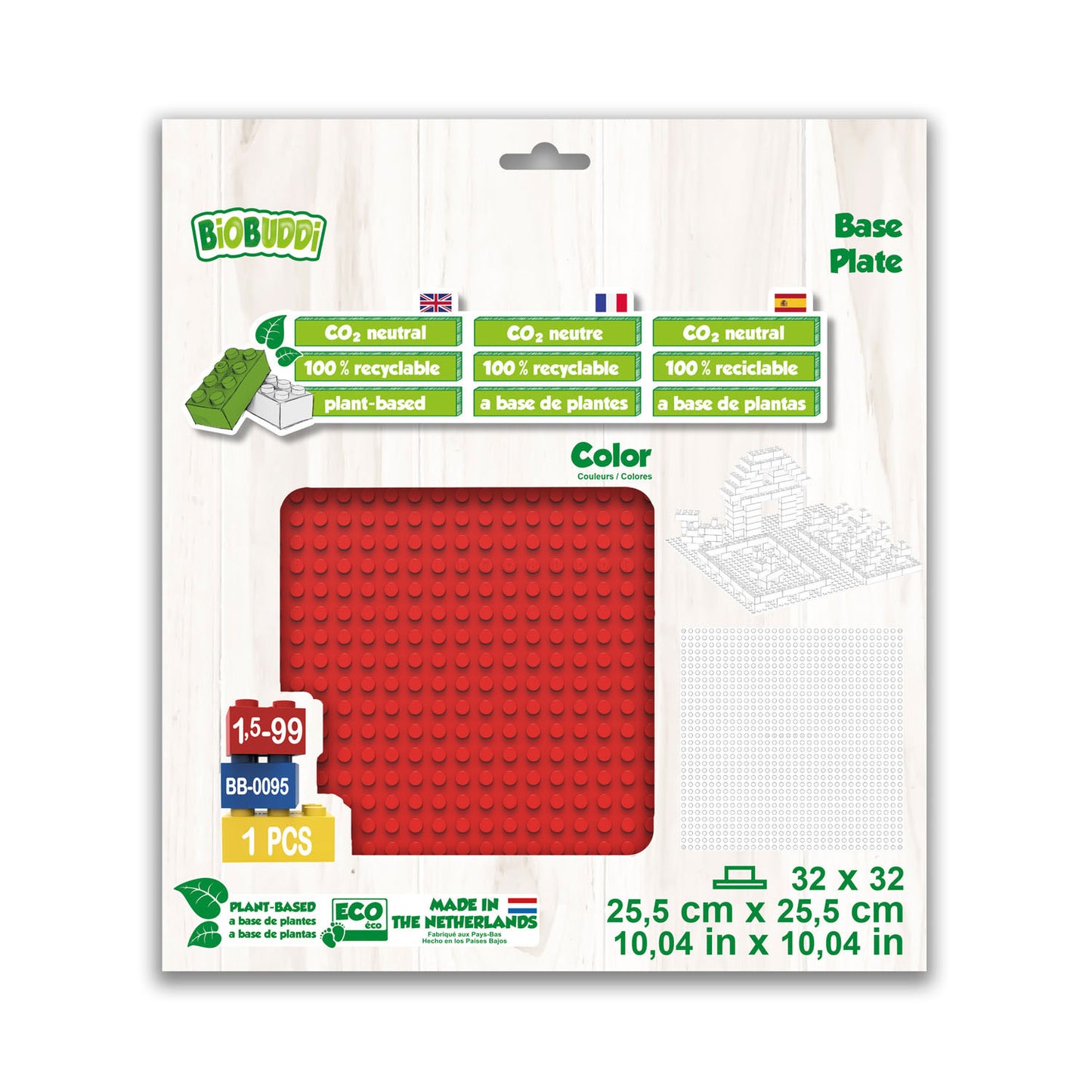 BioBuddi Ground Plate rouge, 32x32