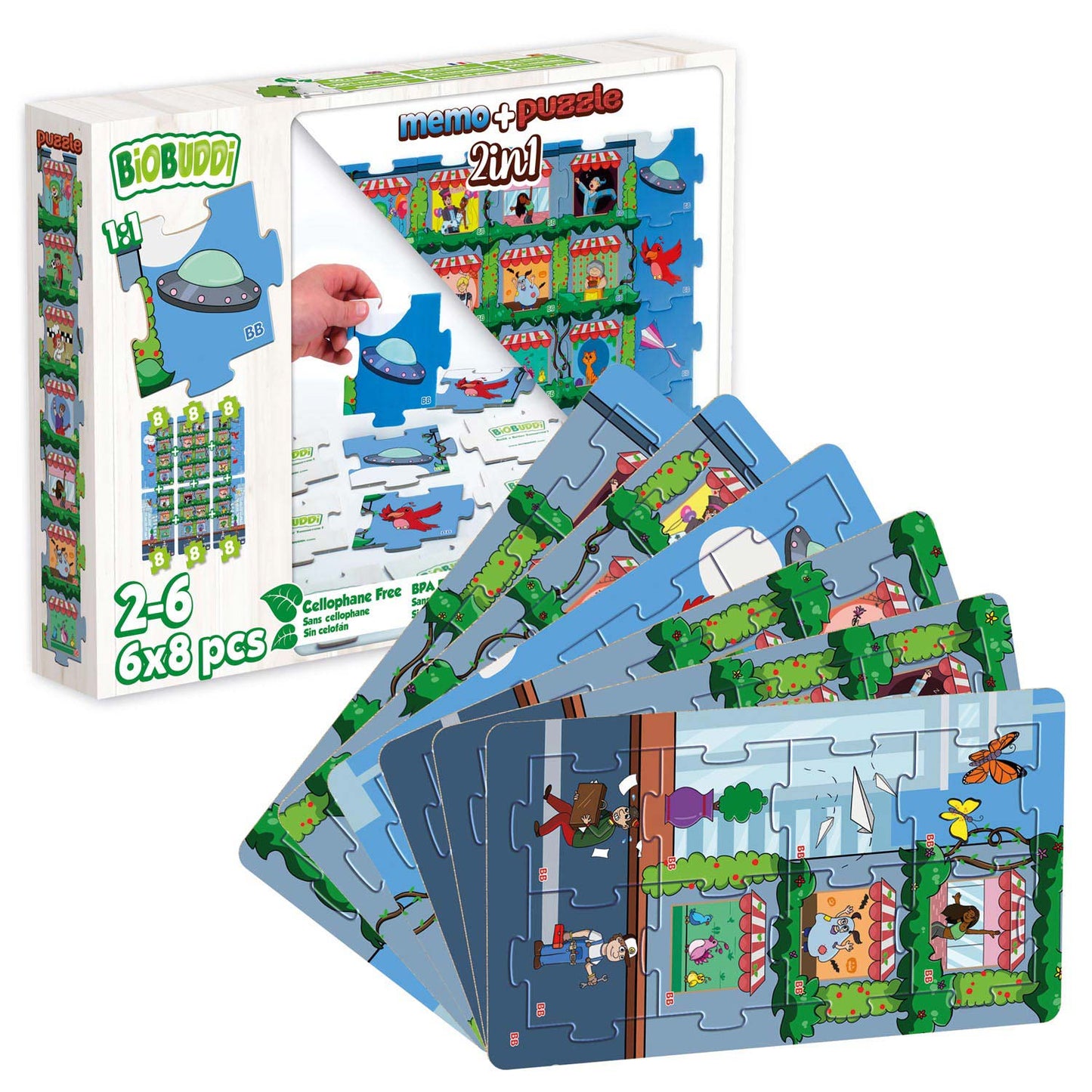 Biobuddi 2in1 Puzzle and Memo City Life