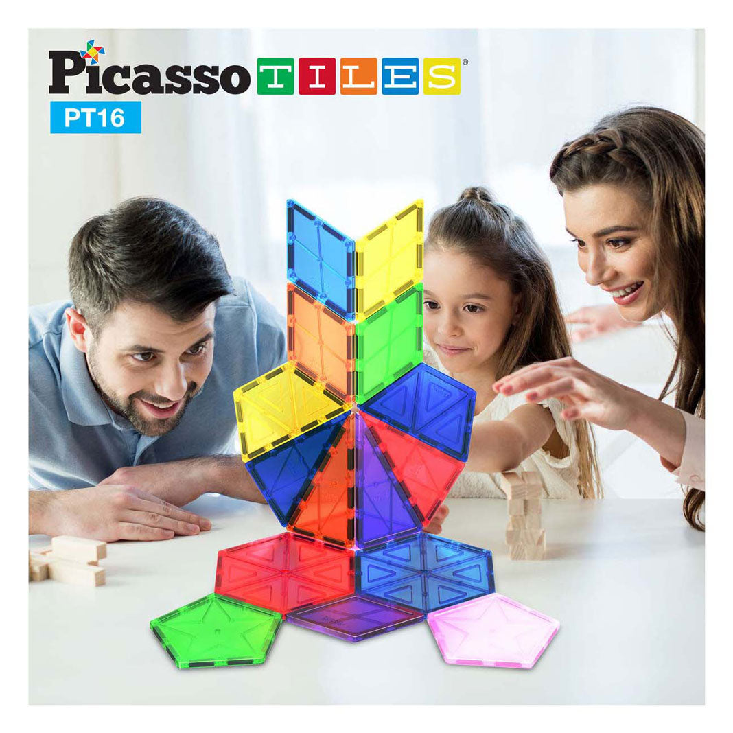 Selecta Picassotiles Géométrie - carreaux de construction magnétiques, 16dlg.