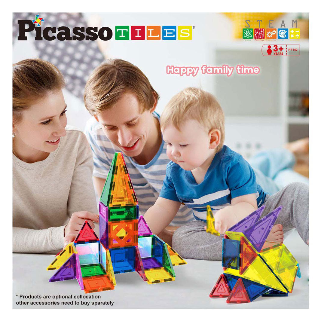 SELECTA Picassotiles Blocs et Mirrors - Tiles de construction magnétiques, 152dlg.