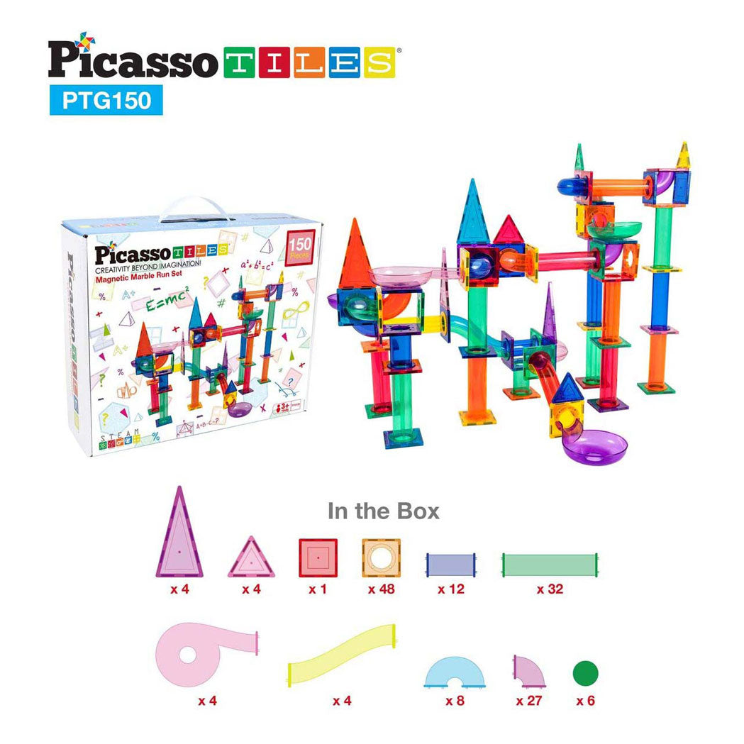 SELECTA PICASSOTILES MARBLE RUN - TILES MAGNÉTIQUES DE BUILDAGE, 150DLG.