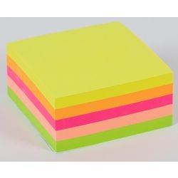 Notes office depot 76x76mm fluo assortis autocollants repositionnables 400 feuilles
