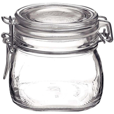 Rocco bormioli pot à pince carré 0,5 l fido pack de 6 pcs