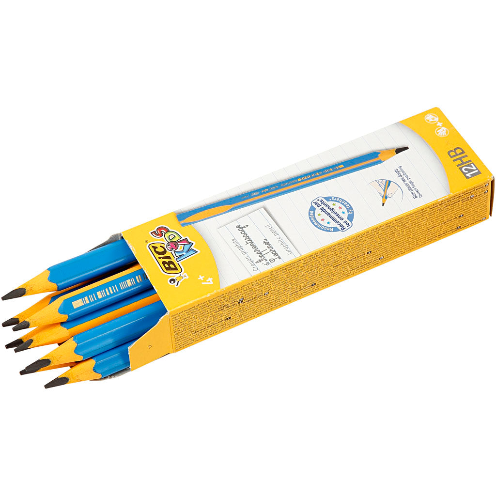 Crayons BIC, L: 14 cm, épaisseur 10 mm, remplissage de 4 mm, 12 pièces 1 boîte