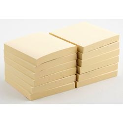 Notes bureau dépôt papier 76x76mm jaune recyclé repositionnable 100 feuilles
