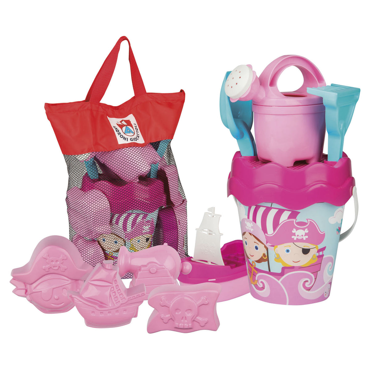 Androni Beach set dans le sac pirate rose