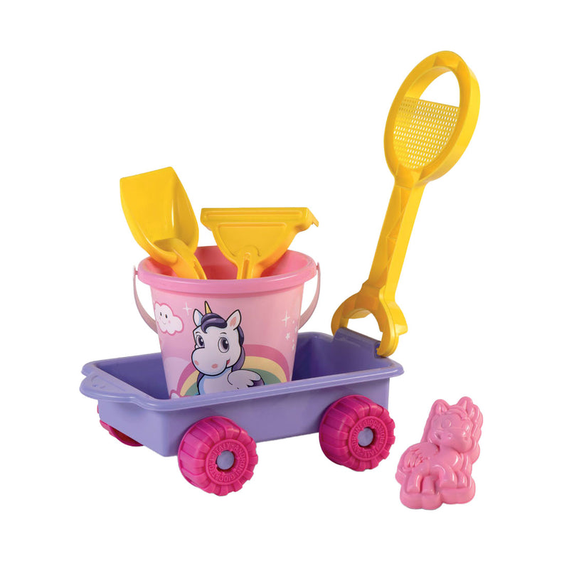 Androni Bolderkar avec set de plage Unicorn, 5dlg.