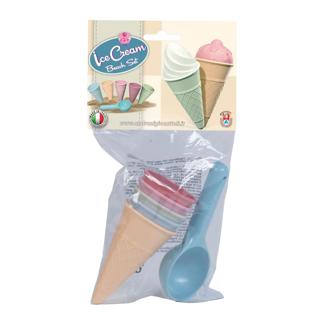Crème glacée Androni Formes de pondiques avec cuillère, 6dlg.