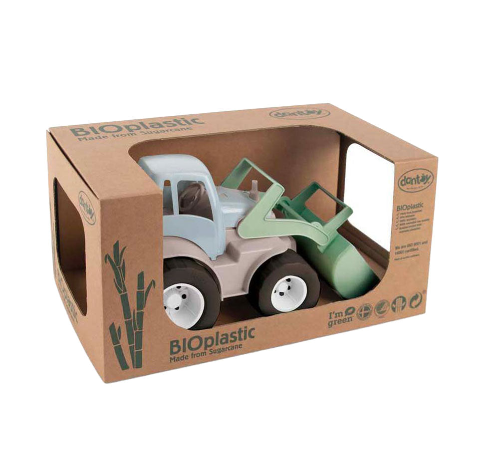 Tracteur Dantoy avec chargeur frontal bleu vert, 30 cm