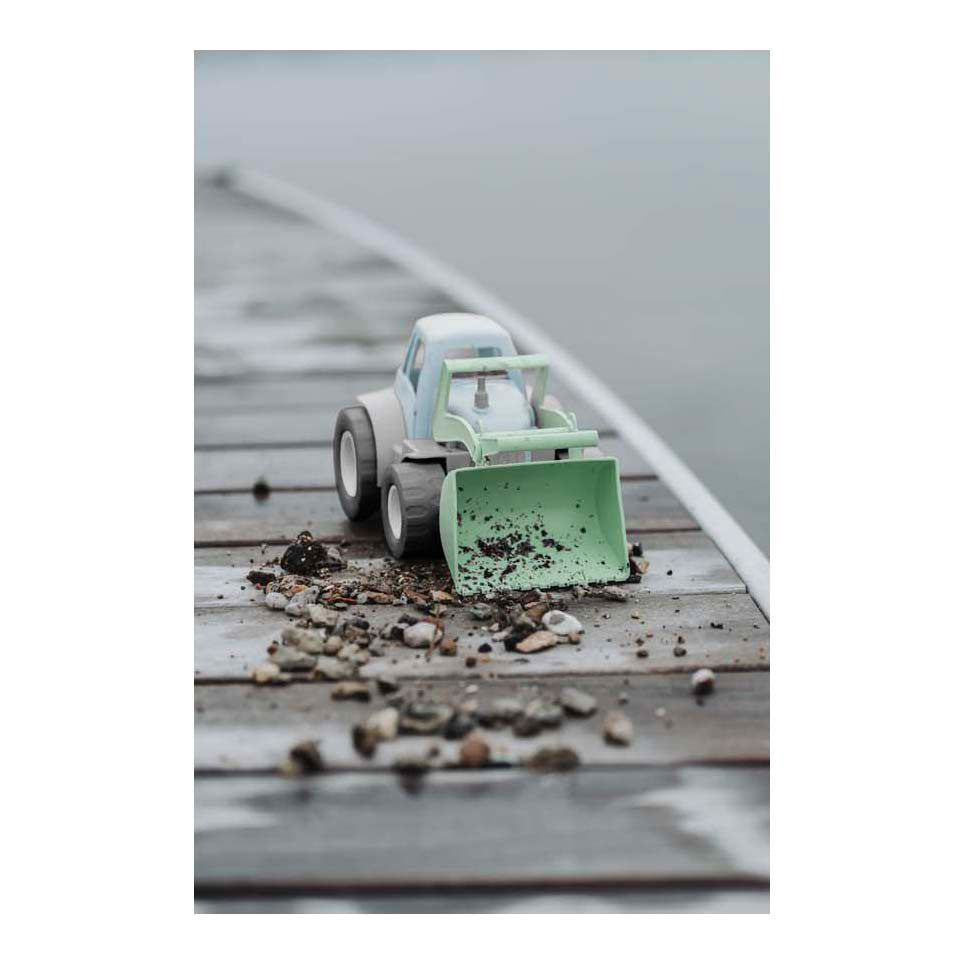 Tracteur Dantoy avec chargeur frontal bleu vert, 30 cm