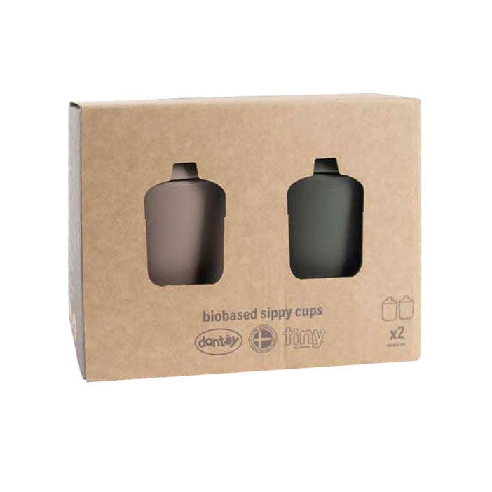 Dantoy Anti-Mess Brinking Cups Mokka Olive Green, 2DLG.