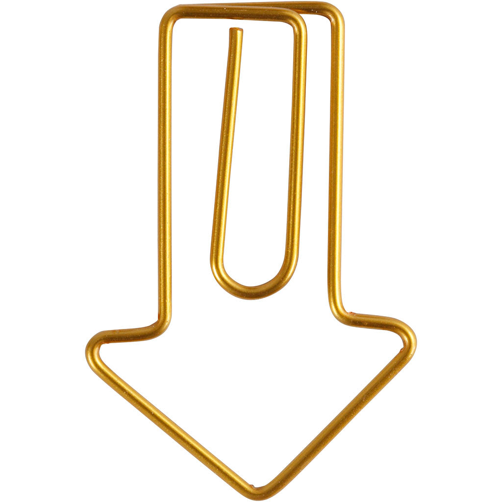 Clips d'entreprise Creativ, flèche, taille 40x25 mm, or, 6 pièces 1 boîte
