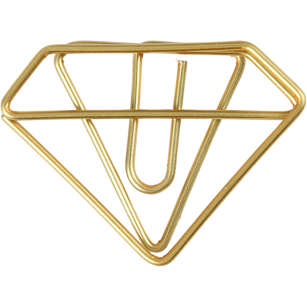 Clips Creativ company, diamant, h: 25 mm, l: 35 mm, or, 6 pièces 1 boîte
