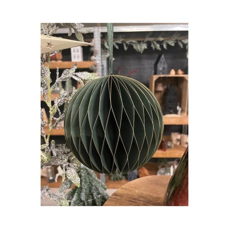 HBx natural living boule de Noël papier 15cm vert