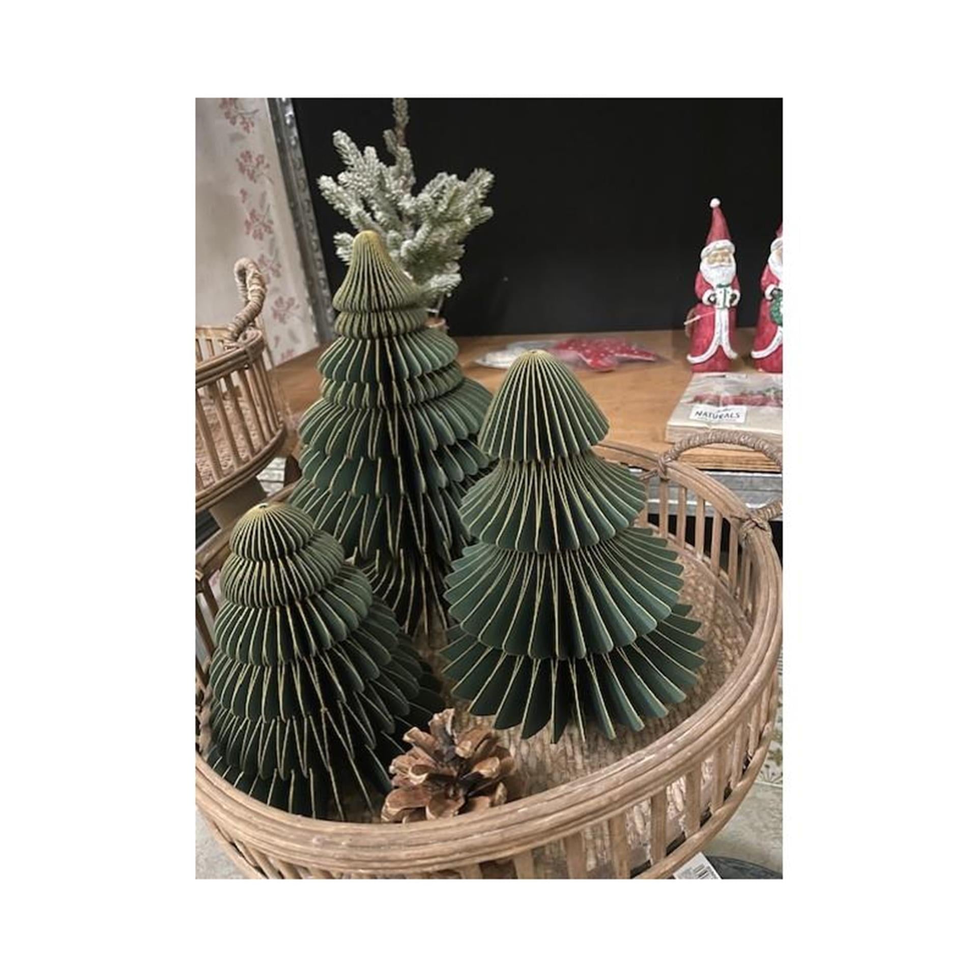 HBx natural living papier de sapin de Noël pliable 3 pièces vert