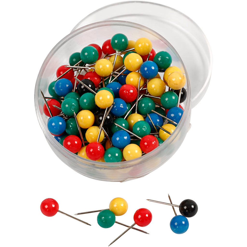 Pin's pour cartes d'entreprise Creativ, l : 17 mm, d 6 mm, différentes couleurs, 100 div 1 boîte