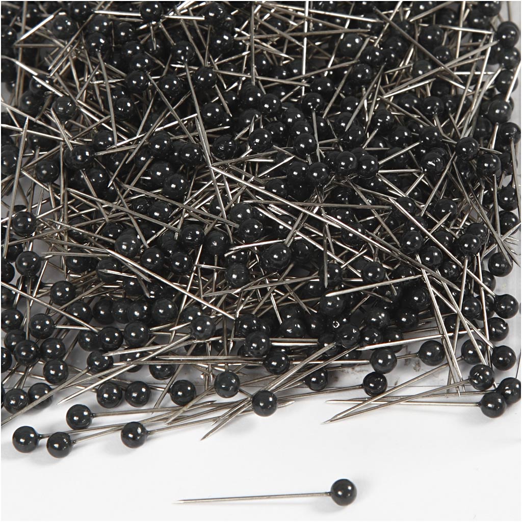 Pin's pour cartes d'entreprise Creativ, l: 25 mm, d 4 mm, noir, 1000 pièces 1 boîte