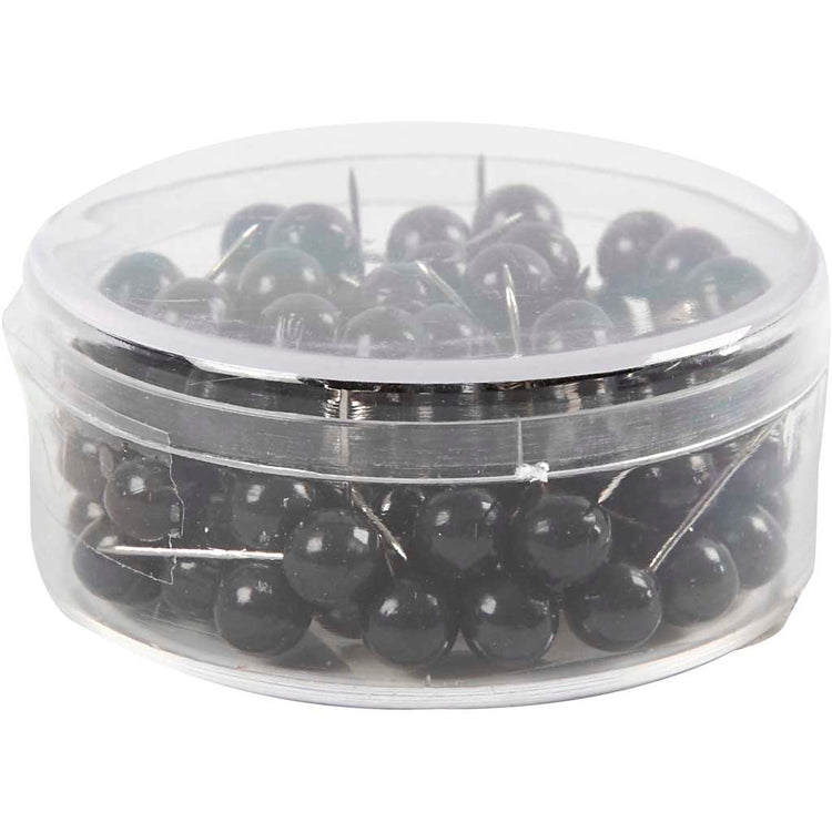Pin's pour cartes d'entreprise Creativ, l: 17 mm, d 6 mm, noir, 100 pièces 1 boîte