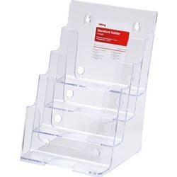 Porte-brochures multiple de format A5, 4 compartiments, suspendu, debout