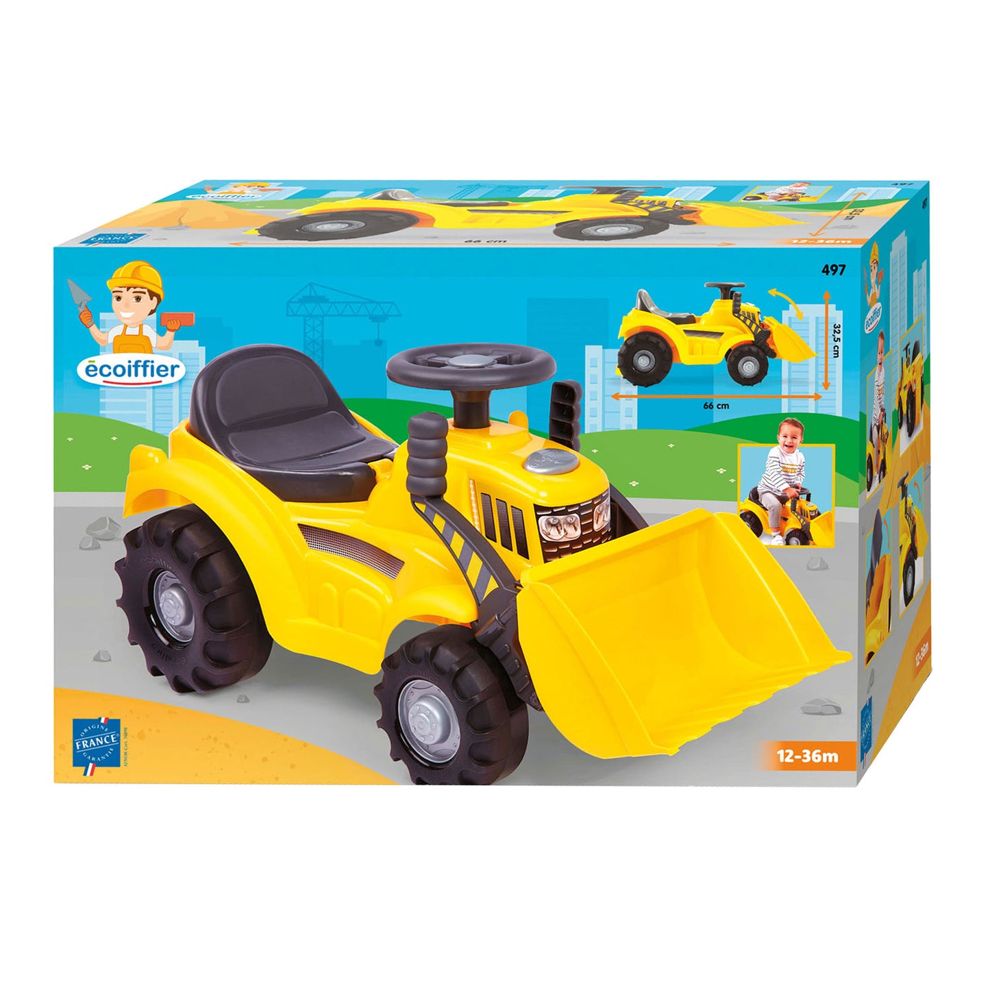 Ecoiffier Maxi Walking Tracteur avec chargeur frontal