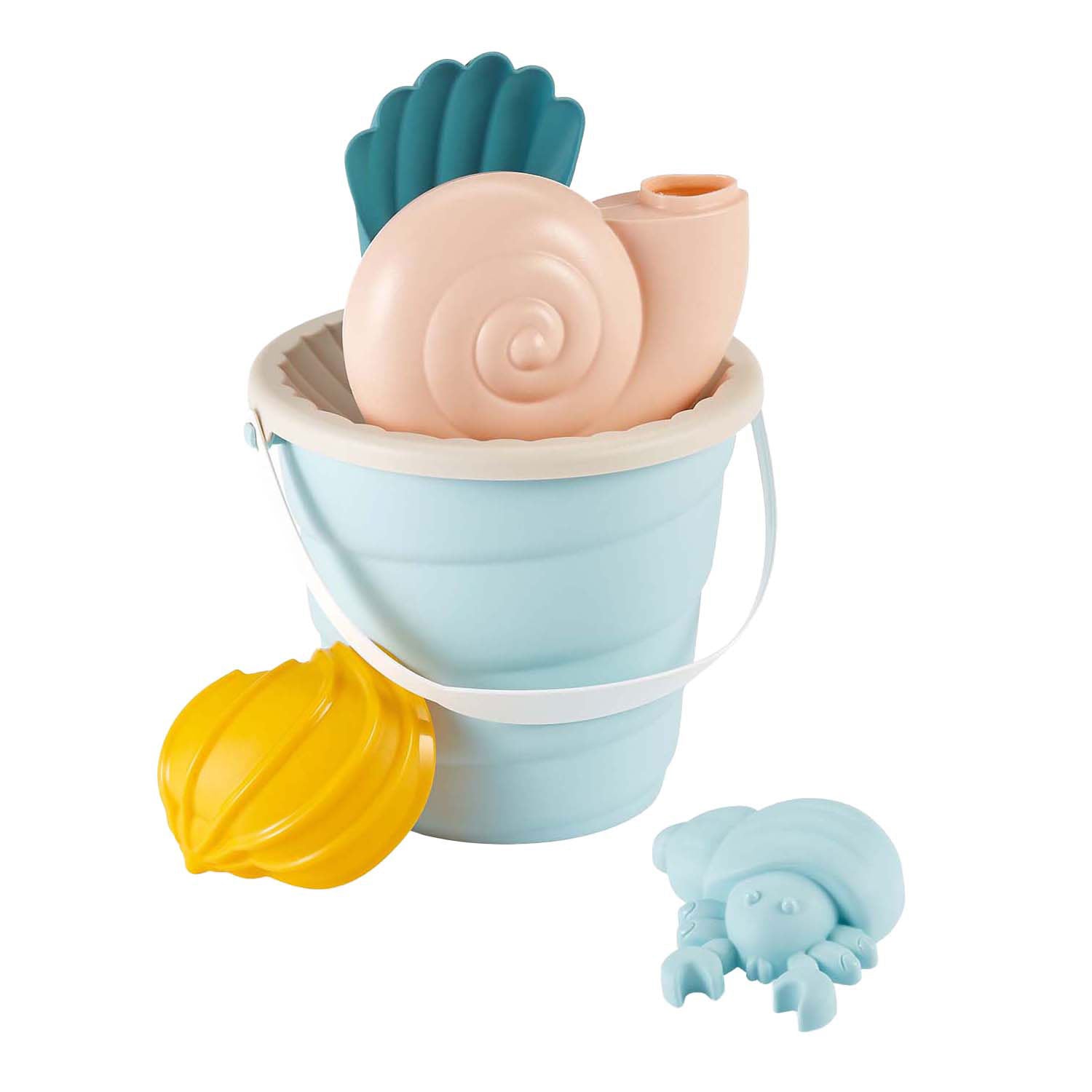 Ensemble de seau Ecoiffier avec des formes de sable de crustacés, 6dlg.