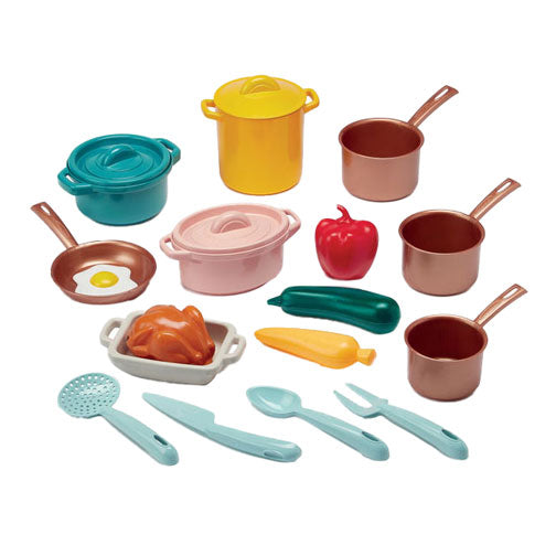 Ecoiffier Play Set Pans and PlayetS avec Cardboard Stove, 20DLG.