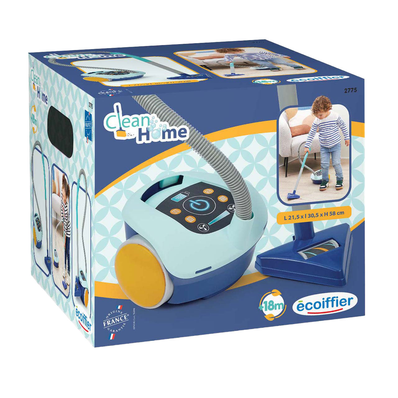 Ecoffier jouet aspirateur bleu