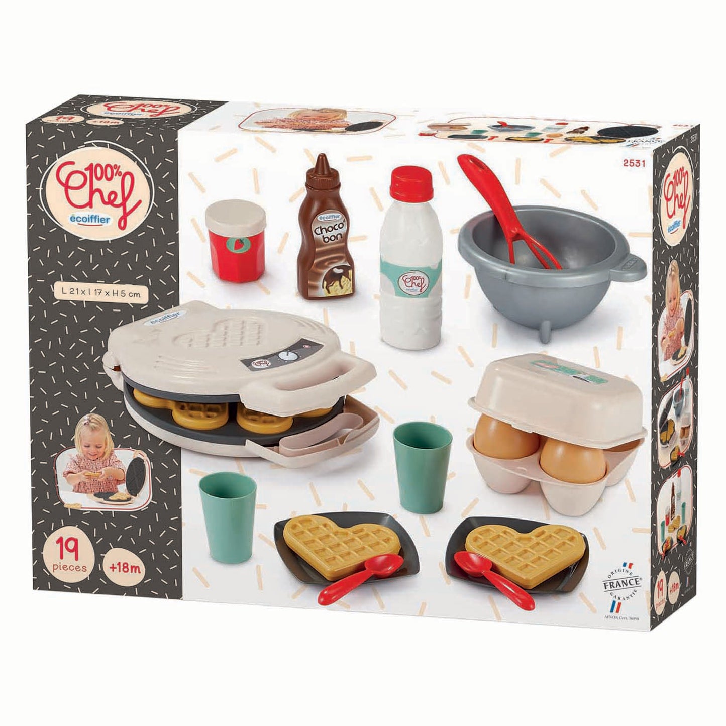 Gaufrier Ecoiffier 100% chef - 19 pcs.