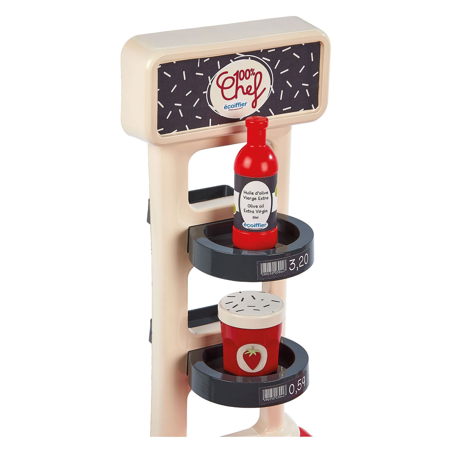Comptoir et caddie de magasin 100% chef Ecoiffier - 20 pcs.